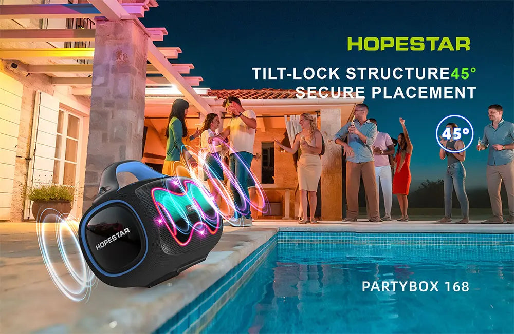 Hopestar Partybox168 Party Speaker 400W Bluetooth 5.4 Wireless Speaker With Subwoofer RGB Lights Karaoke Mic Outdoor Home DJ