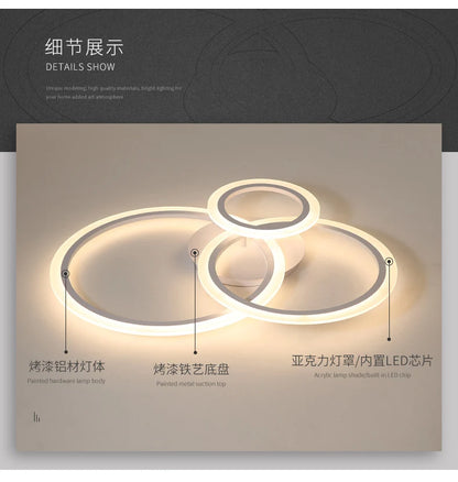 Nordic LED Ceiling lights Modern Indoor lighting Living room Bedroom Home decor fixtures Hallway White Minimalist Ceiling lamps