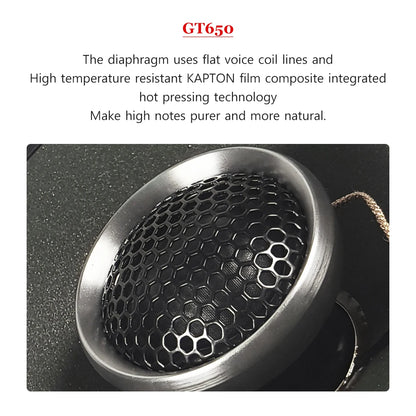 GT650 Hifi Car Coaxial Speaker 6.5-inch Luxury Car Top Quality Bidirectional Car Speaker Full Range Car Music Stereo Audio