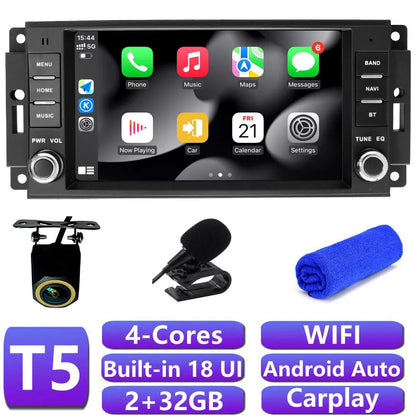 DSP Carplay For Jeep Wrangler 3 JK Android Head Unit Screen 2 Din Autoradio BT GPS Navigation Multimedia Player Car Radio Stereo