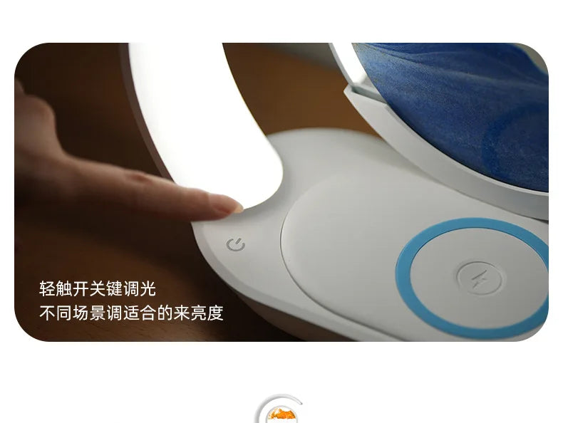 15W Wireless Charger with Quicksand Painting Night Lamp Table Top Decoration Fast Charging Station for iphone 16 Pro Max Charger