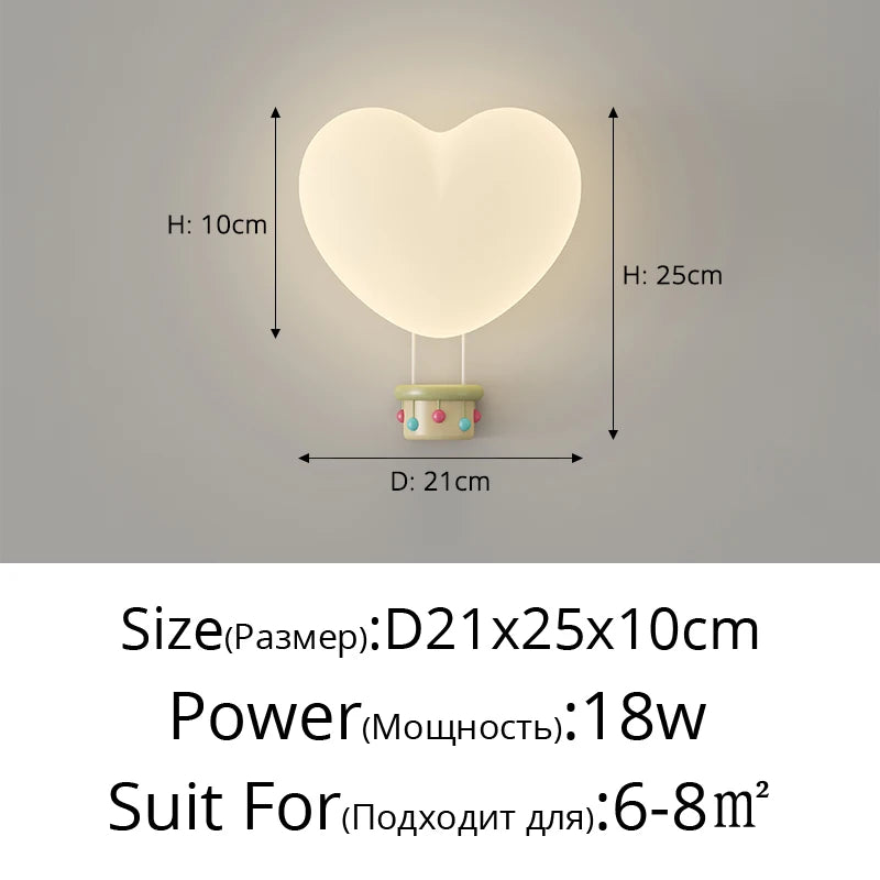 Modern Bedroom Wall Lamp Children's Room Night Lamp Cartoon Cute Boy Girl Room Corridor Wall Lamp Home Decoration Indoor Light