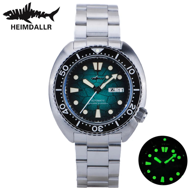 Heimdallr Watches For Men 20Bar Waterproof Luminous Sapphire Crystal NH36A Automatic Movement Vintage Men's Diving Wristwatch