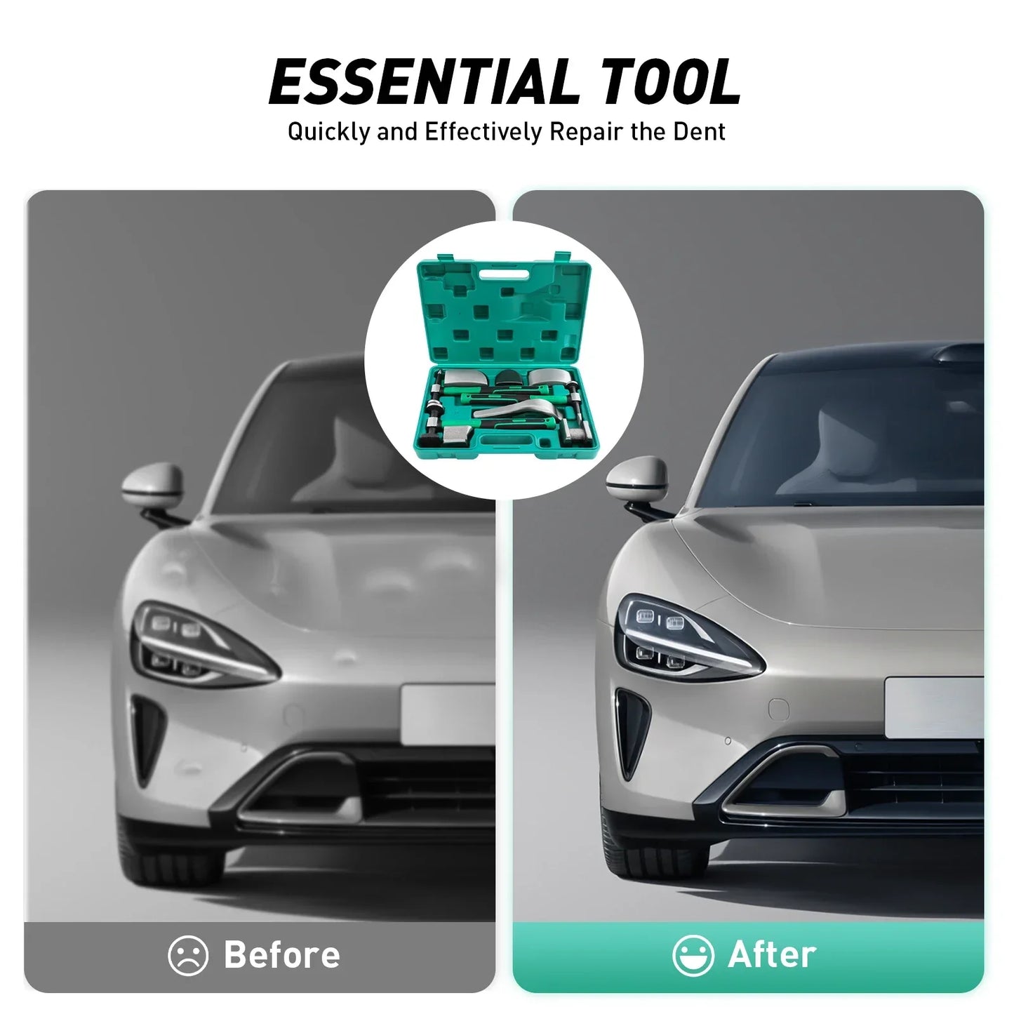 9 Pcs Auto Body Panel Fender Hammer Dolly Set Dent Repair Tools Car Sheet Metal Shaping Movable Car Body Corrector Kit