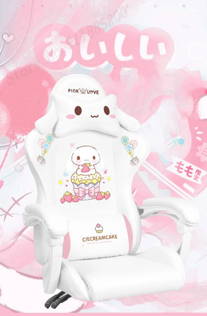 2025 Pink & White Letter Computer Chair Girls living room Study Chair Liftable Rotating Gaming Chair Promotion silla gamer