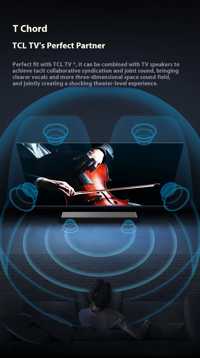 Sales TCL Soundbar S55h  With Dolby Atmos And Dts Virtual:X 220w High-Power Independent Subwoofer Home speaker Bluetooth 220W