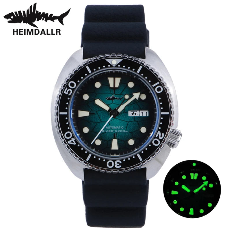 Heimdallr Watches For Men 20Bar Waterproof Luminous Sapphire Crystal NH36A Automatic Movement Vintage Men's Diving Wristwatch