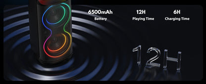 Large Party Speaker, Wireless Bluetooth Speaker with Microphone, Led Party Light, Karaoke Machine, 8inch Large Bluetooth Party