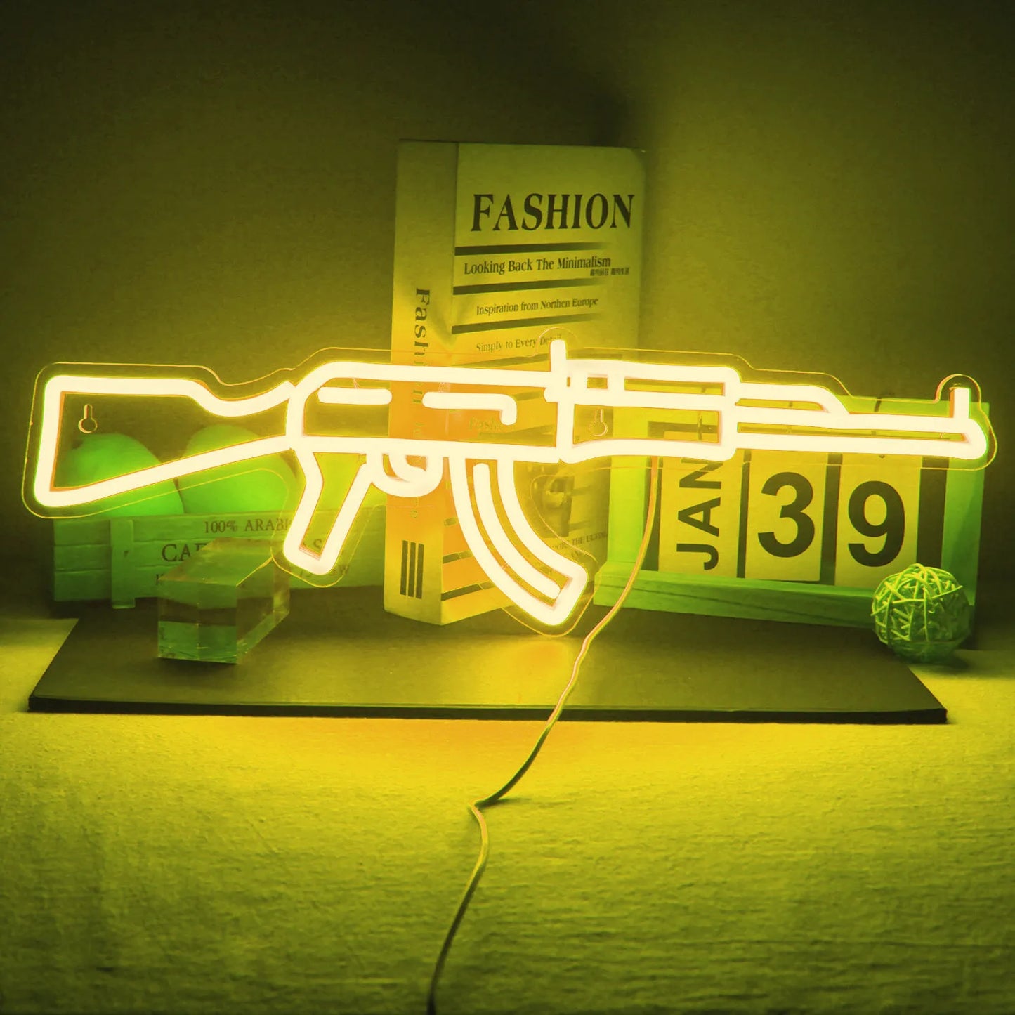 AK 47 Neon Sign Light Gun Led Light Up Sign Playground Club Cool Hanging Night Lamp Game Room Shop Man Cave Wall Art Decor