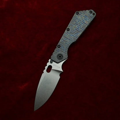 LEMIFSHE AUS10 Blade SMF Carve Strider Logo TC4 Titanium Handle Copper Washer Folding Knife Camping Hunting Outdoor EDC Tool