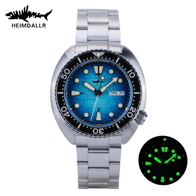 Heimdallr Watches For Men 20Bar Waterproof Luminous Sapphire Crystal NH36A Automatic Movement Vintage Men's Diving Wristwatch