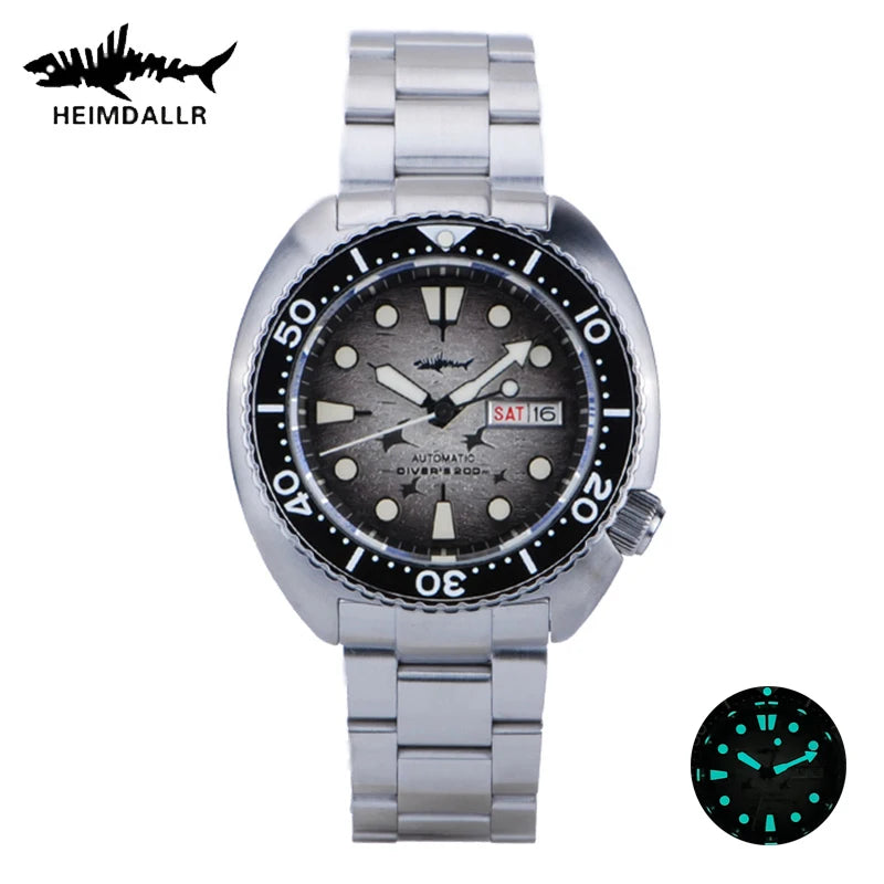 Heimdallr Watches For Men 20Bar Waterproof Luminous Sapphire Crystal NH36A Automatic Movement Vintage Men's Diving Wristwatch