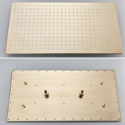 Rozin LED Matte Black Shower Head 40*80cm Large Size Rainfall Shower Heads  Ceiling Mounted with Installation Arm for Bathroom