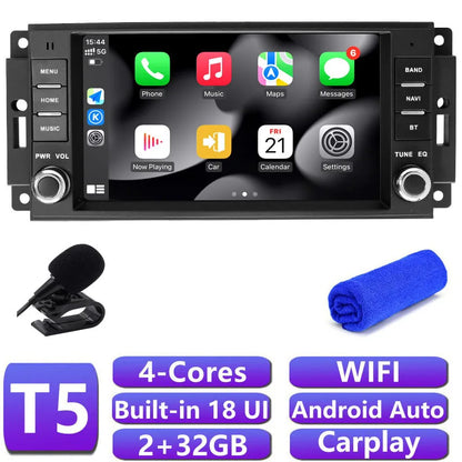 DSP Carplay For Jeep Wrangler 3 JK Android Head Unit Screen 2 Din Autoradio BT GPS Navigation Multimedia Player Car Radio Stereo