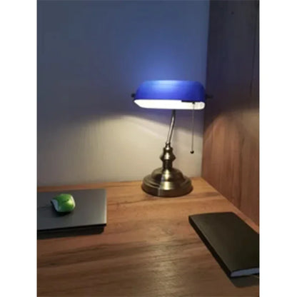 Desk lamp Table Light glass banker‘s lamp zipper switch for bedroom home stuy restaurant library office light night lamp