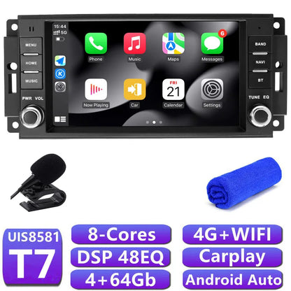 DSP Carplay For Jeep Wrangler 3 JK Android Head Unit Screen 2 Din Autoradio BT GPS Navigation Multimedia Player Car Radio Stereo