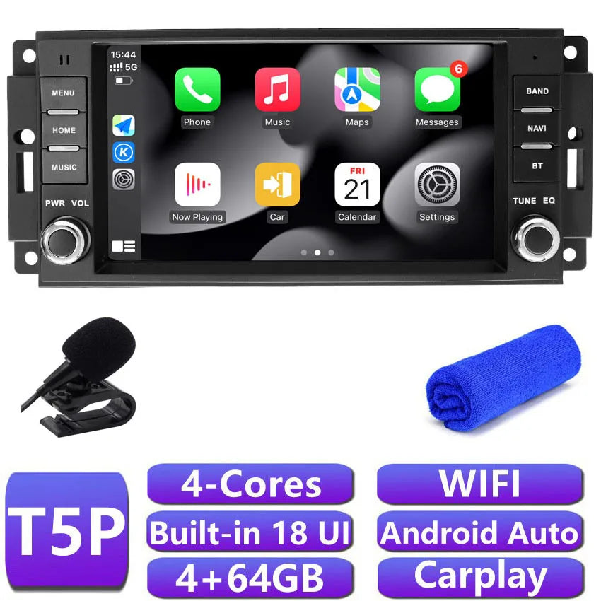 DSP Carplay For Jeep Wrangler 3 JK Android Head Unit Screen 2 Din Autoradio BT GPS Navigation Multimedia Player Car Radio Stereo