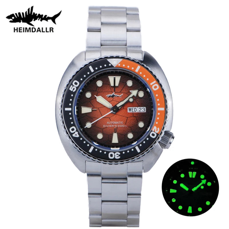 Heimdallr Watches For Men 20Bar Waterproof Luminous Sapphire Crystal NH36A Automatic Movement Vintage Men's Diving Wristwatch