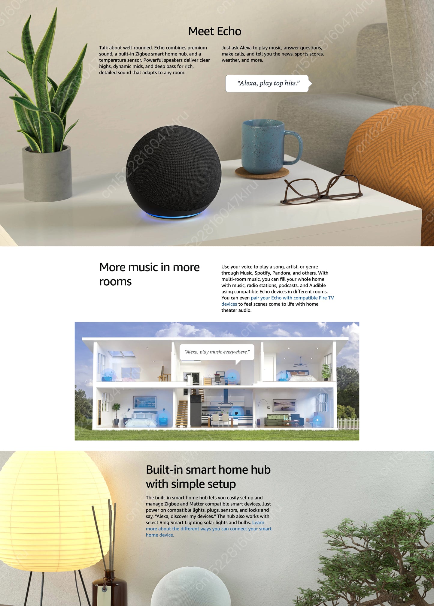 Brand New Original Alexa Echo Dot Maximum Version Model Smart Speaker With Premium Sound Horn Smart Home Zigbee Hub