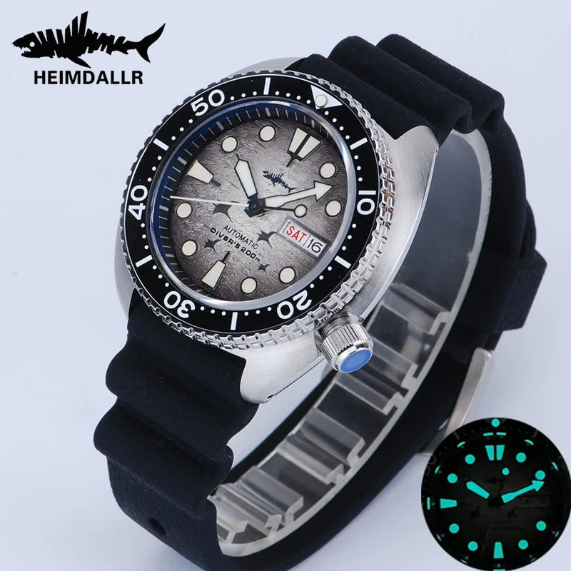 Heimdallr Watches For Men 20Bar Waterproof Luminous Sapphire Crystal NH36A Automatic Movement Vintage Men's Diving Wristwatch