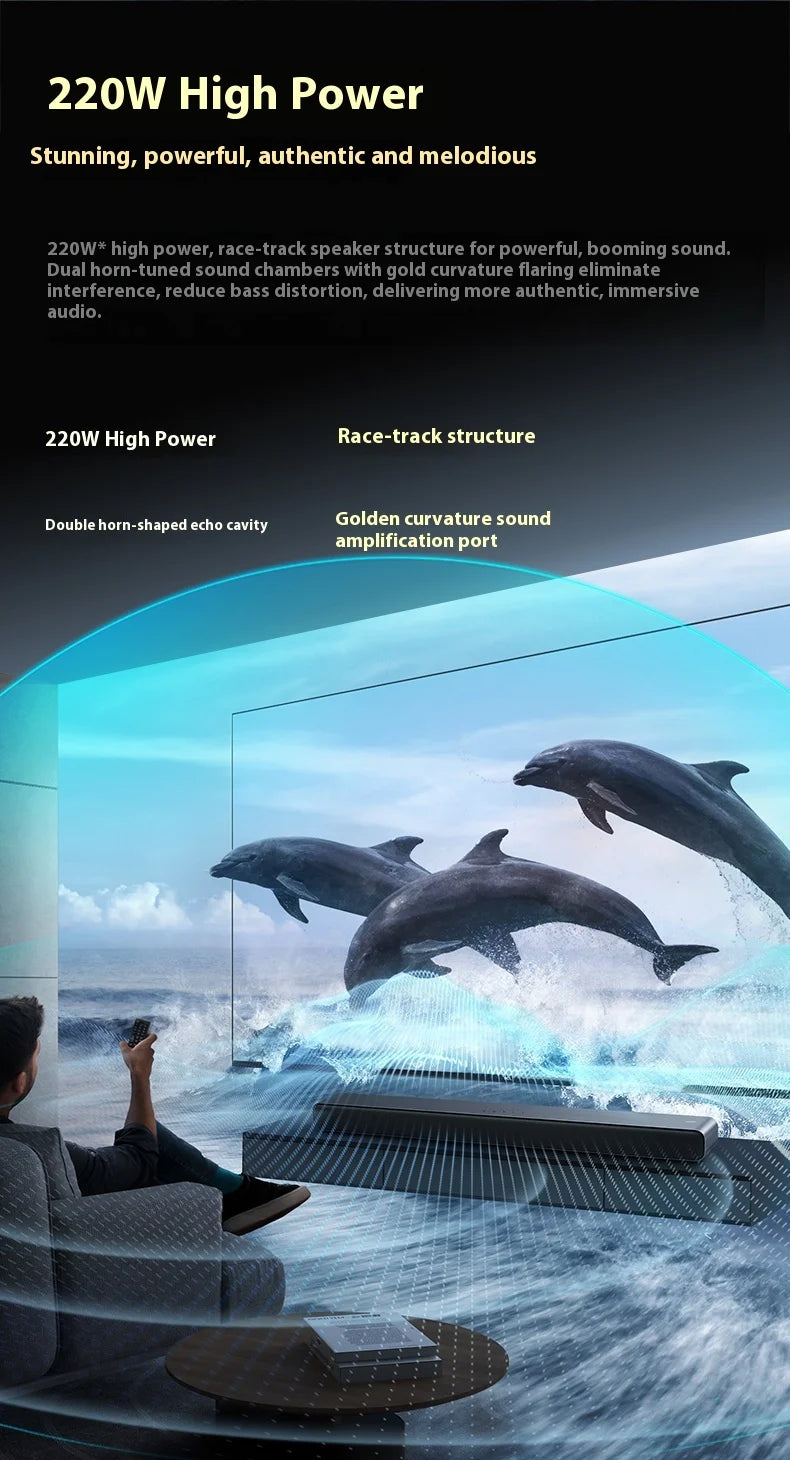 Sales TCL Soundbar S55h  With Dolby Atmos And Dts Virtual:X 220w High-Power Independent Subwoofer Home speaker Bluetooth 220W