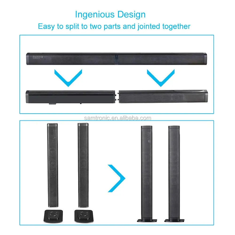 Samtronic 2 In 1 Separable Soundbar For TV Sound Bar, 50W Wired & Wireless Soundbar, ARC/Optical/AUX Connection
