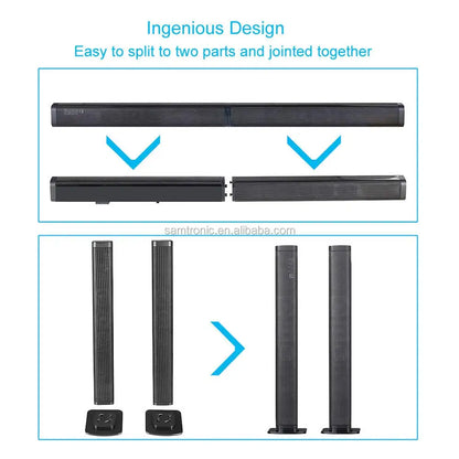Samtronic 2 In 1 Separable Soundbar For TV Sound Bar, 50W Wired & Wireless Soundbar, ARC/Optical/AUX Connection