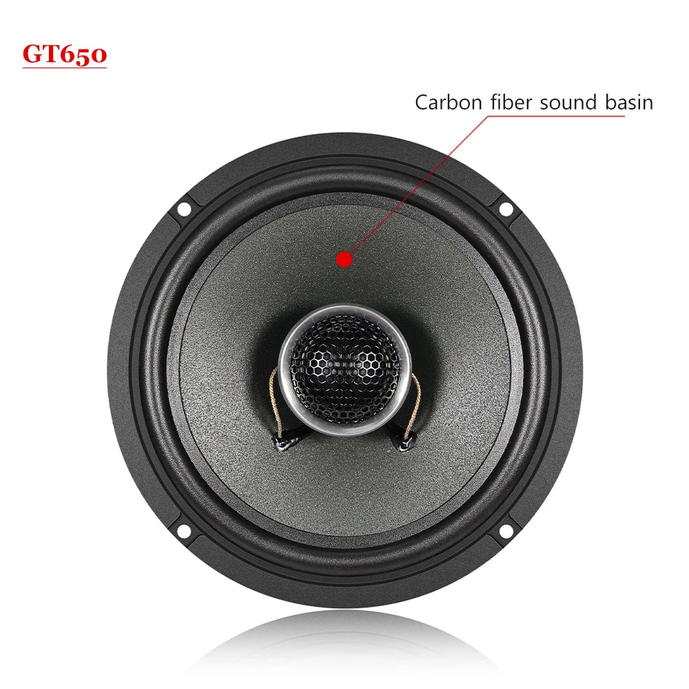 GT650 Hifi Car Coaxial Speaker 6.5-inch Luxury Car Top Quality Bidirectional Car Speaker Full Range Car Music Stereo Audio