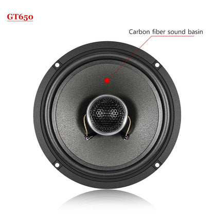GT650 Hifi Car Coaxial Speaker 6.5-inch Luxury Car Top Quality Bidirectional Car Speaker Full Range Car Music Stereo Audio