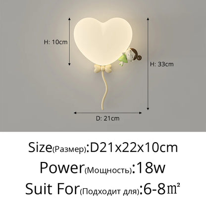 Modern Bedroom Wall Lamp Children's Room Night Lamp Cartoon Cute Boy Girl Room Corridor Wall Lamp Home Decoration Indoor Light