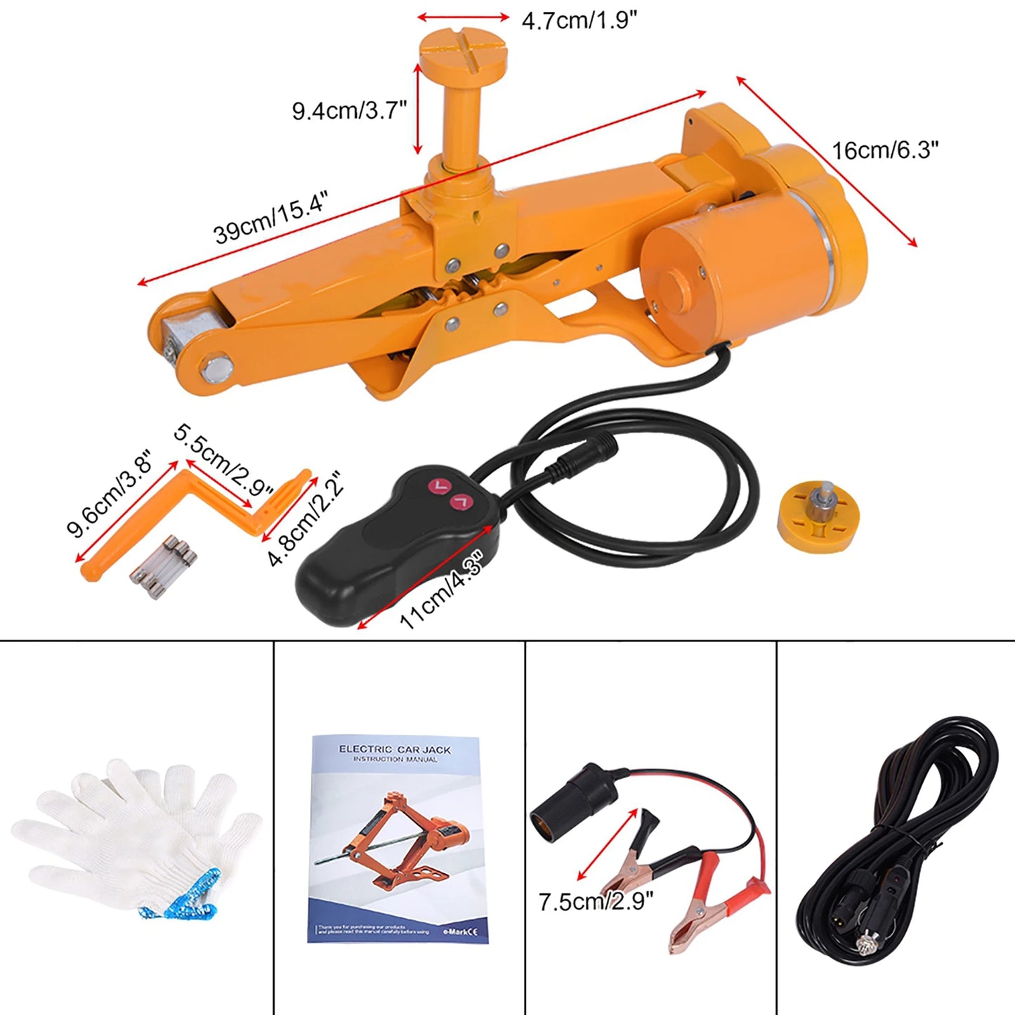 3Ton 12V DC Automotive Car Electric Lifting Jack SUV Van Garage and Emergency Equipment Tools
