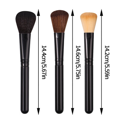 3 pieces of soft powder brush, blush brush, conture brush, beginner's portable and friendly makeup brush, beauty tools