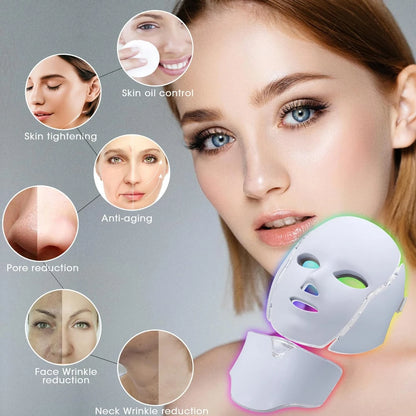 Light Therapy Face Beauty Facial 7 Colours LED Beauty Care Devices Red Light Therapy Skin Care Led Mask Home Use Beauty