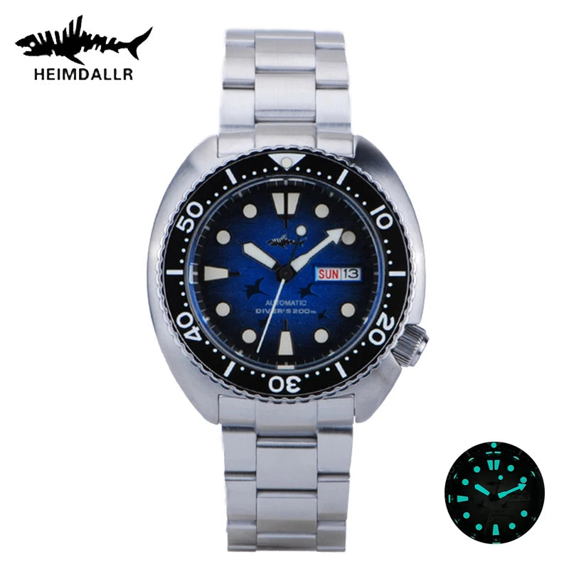 Heimdallr Watches For Men 20Bar Waterproof Luminous Sapphire Crystal NH36A Automatic Movement Vintage Men's Diving Wristwatch