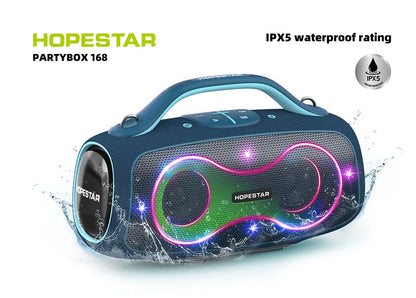 Hopestar Partybox168 Party Speaker 400W Bluetooth 5.4 Wireless Speaker With Subwoofer RGB Lights Karaoke Mic Outdoor Home DJ