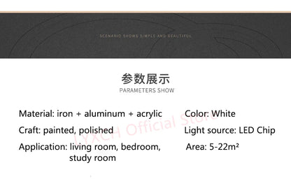 Nordic LED Ceiling lights Modern Indoor lighting Living room Bedroom Home decor fixtures Hallway White Minimalist Ceiling lamps