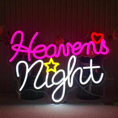 Heavens Night Neon Sign for Wall Decor USB Powered Bright Wall Decor Heavens Night Lamp for Party Home Bar Pub Game Room Neon