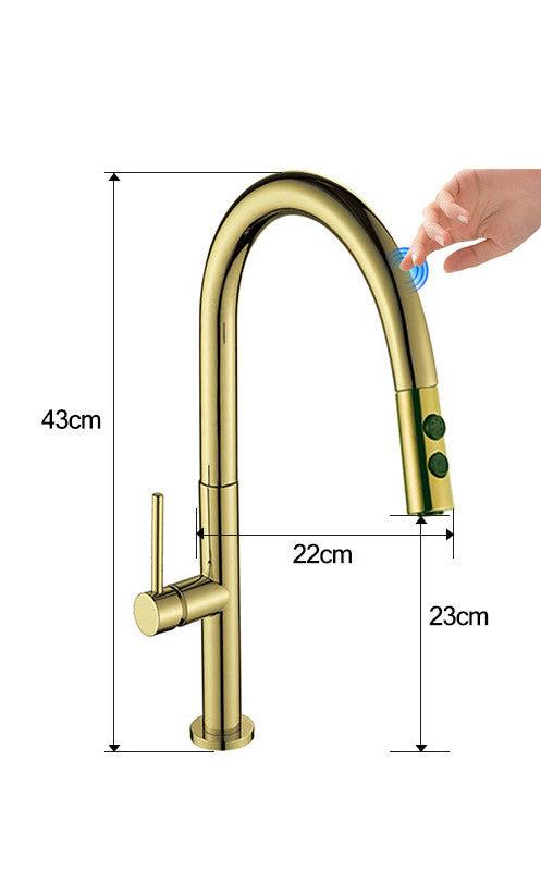 Touch-sensitive Copper Kitchen Faucet