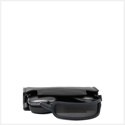 Leather Case with Adjustable Fabric Strap for AirPods Max (Black)